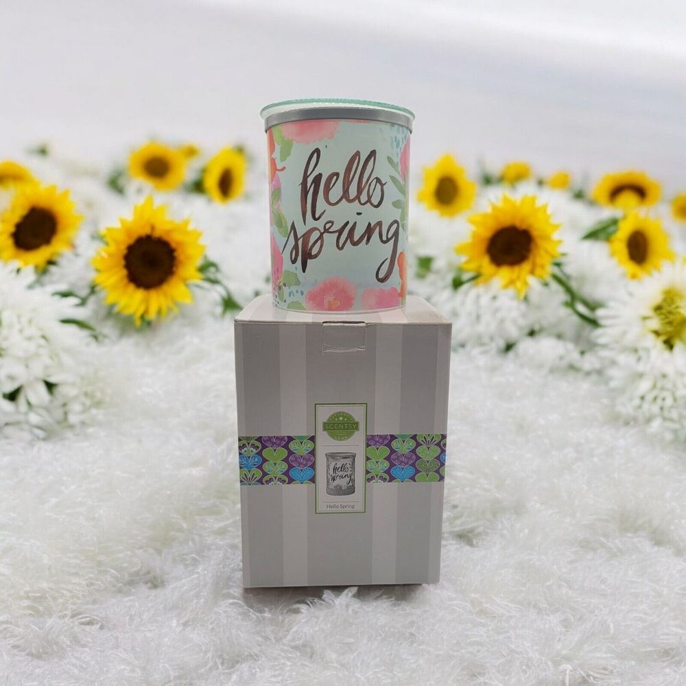 Retired Scentsy Hello Spring Warmer Shade & Dish‎ - NO BURNER - Open Box